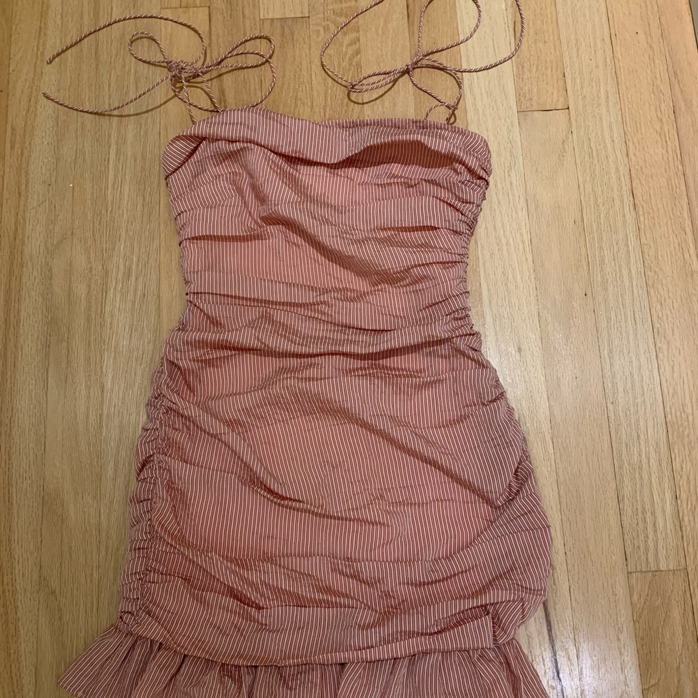 Lovers + Friends Pink Striped Mini Dress